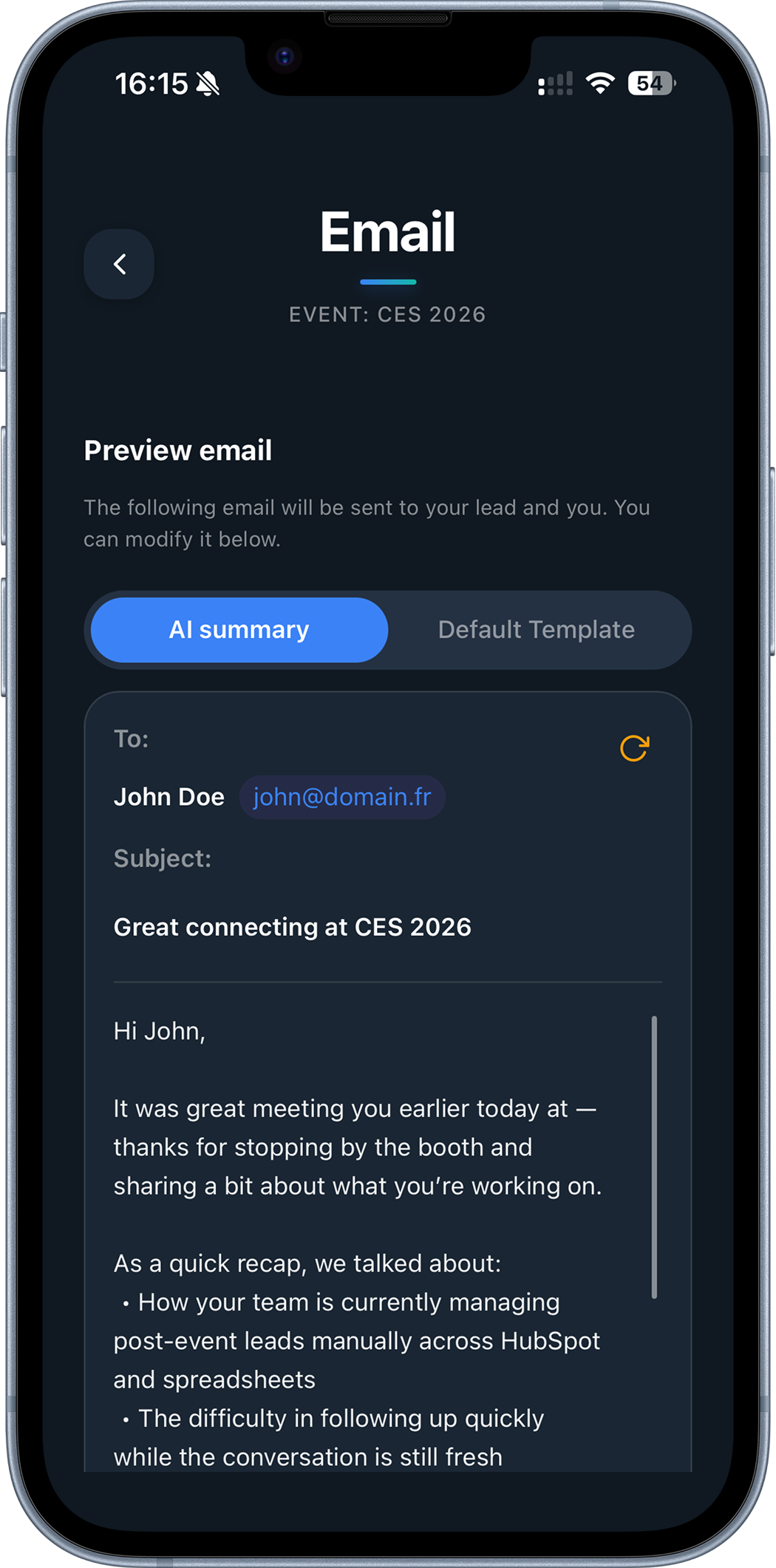 ThreadLoop app on iPhone