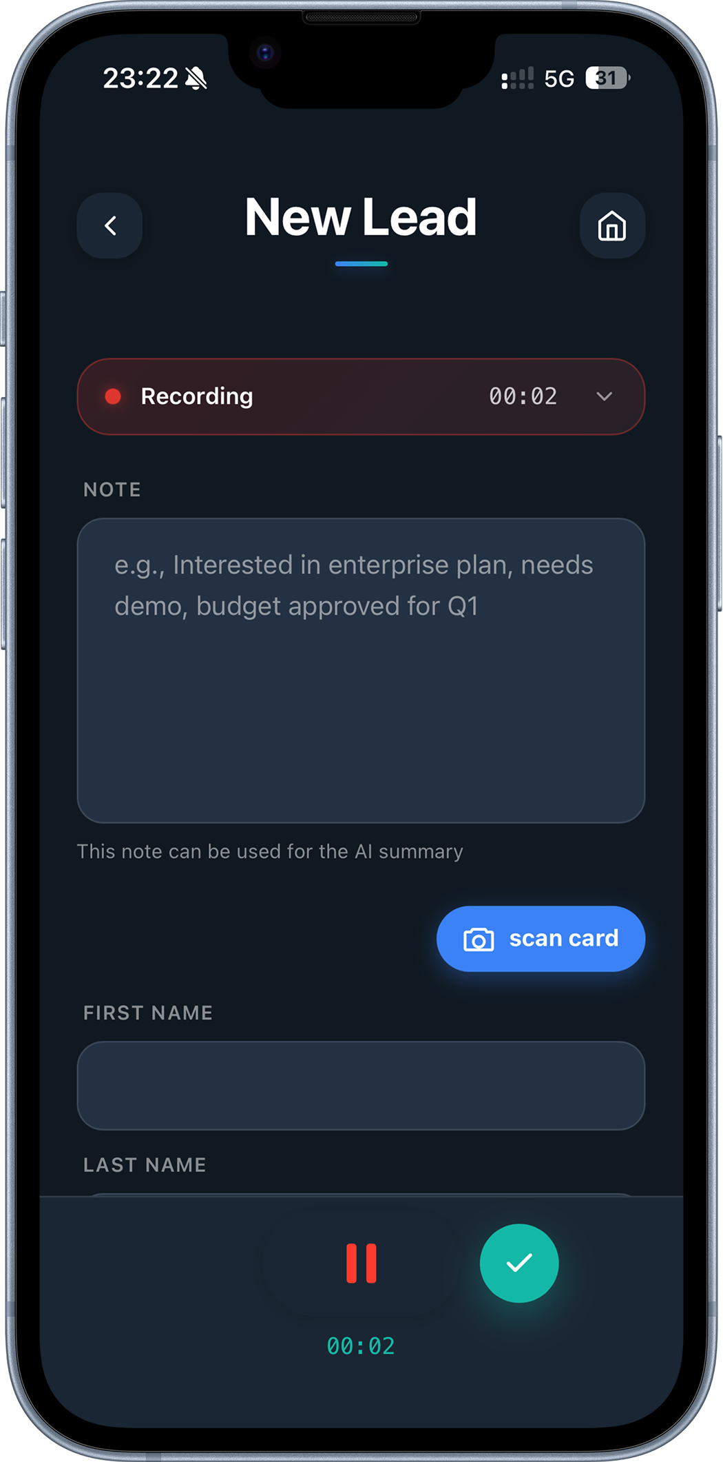 ThreadLoop app on iPhone